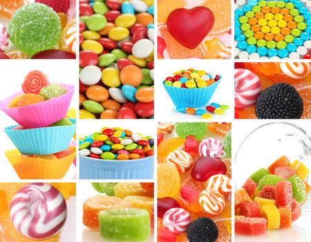 Collage of colorful candiesの写真素材