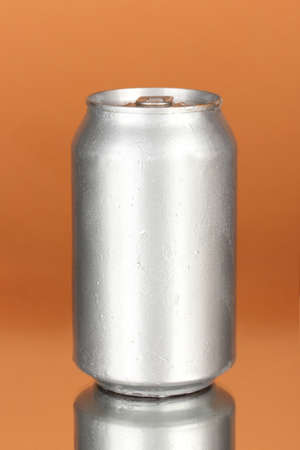 Aluminum can on color backgroundの写真素材