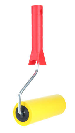 Paint roller isolated on white の写真素材