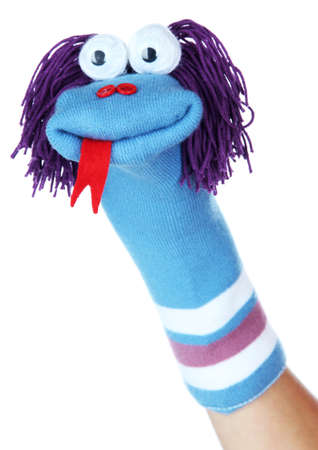 Cute sock puppet isolated on white Cute sock puppet isolated on white