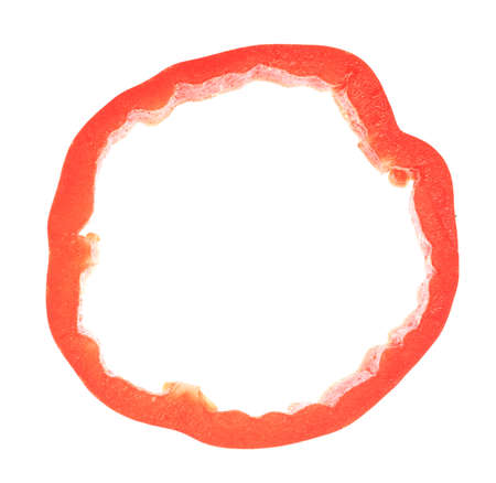 Ring pepper isolated on whiteの写真素材