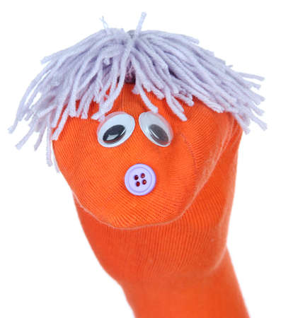 Cute sock puppet isolated on white Cute sock puppet isolated on white