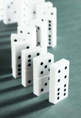 Dominoes on grey backgroundの写真素材