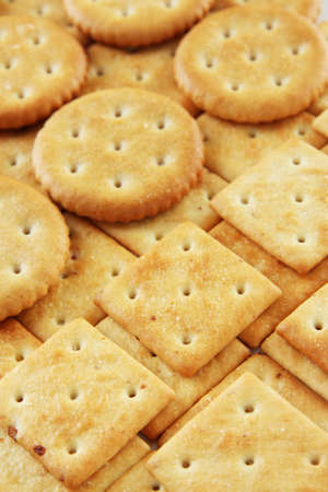 Delicious crackers close upの写真素材