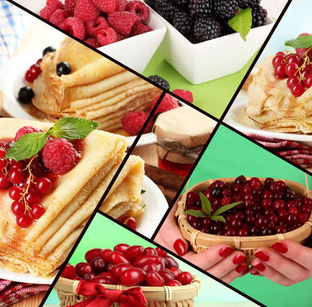 Collage from fresh berriesの写真素材