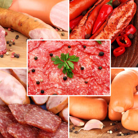 Sausages collageの写真素材