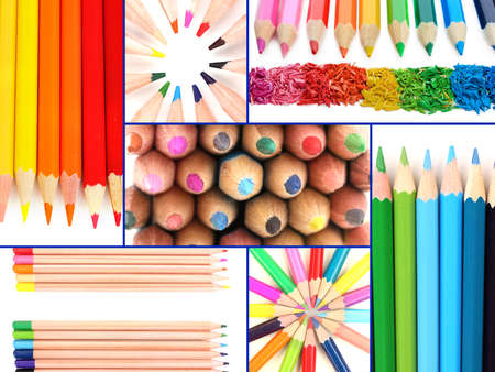 Color pencils collageの写真素材
