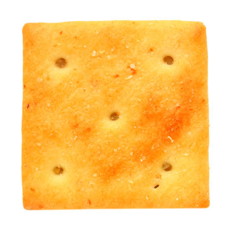 Delicious cracker isolated on whiteの写真素材