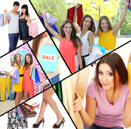 Shopping collageの写真素材