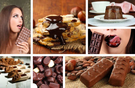 Chocolate collageの写真素材
