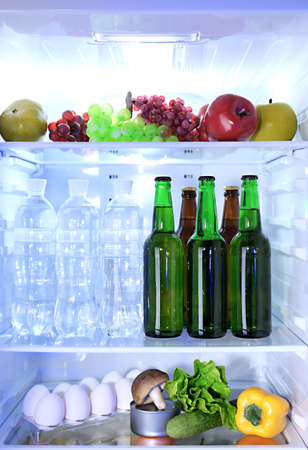 Refrigerator full of foodの写真素材