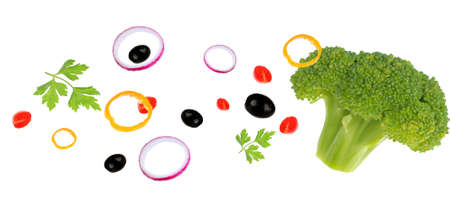 Fresh vegetables isolated on whiteの写真素材
