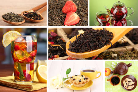 Tasty tea collageの写真素材