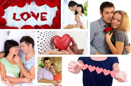 Collage of Valentine's Day. Beautiful couplesの写真素材