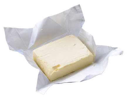 Tasty butter isolated on white の写真素材