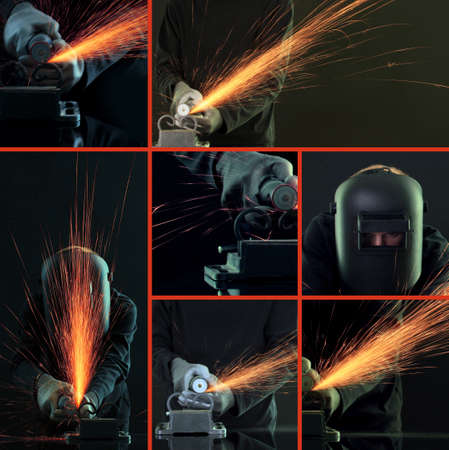 Welding collageの写真素材