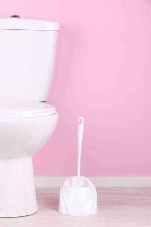White toilet bowl in  bathroomの写真素材