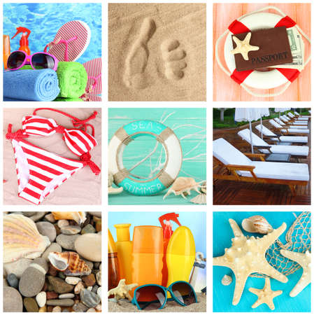 Collage of photos summer holidayの写真素材