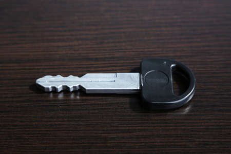 Car key on wooden backgroundの写真素材