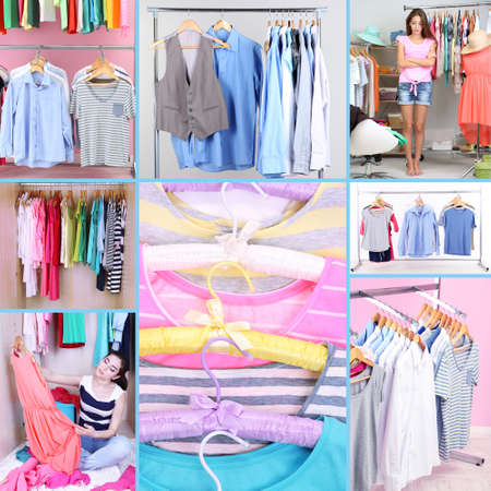 Collage of clothing closeupの写真素材