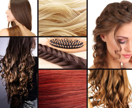Fashion hairstyle collageの写真素材