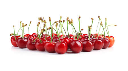 Sweet cherries, isolated on whiteの写真素材