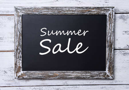 Summer sale written on chalkboard, close-upの写真素材