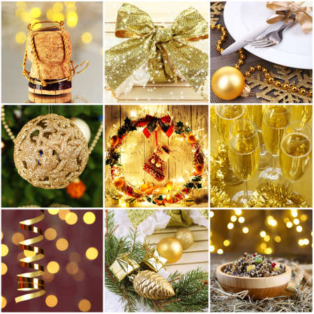 Christmas collageの写真素材