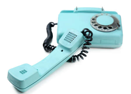 Retro turquoise telephone, close upの写真素材