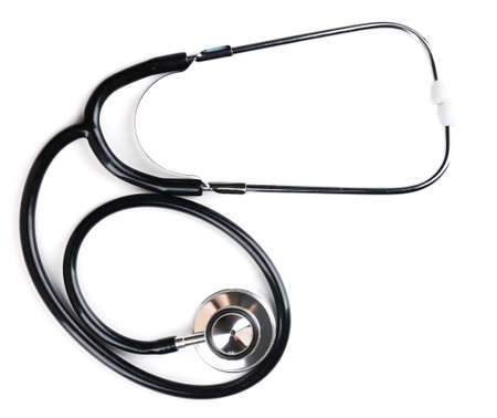 Stethoscope isolated on whiteの写真素材