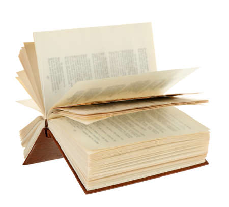 Opened book isolated on whiteの写真素材