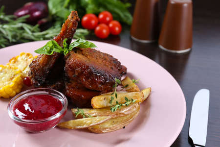 Roasted lamb chopsの写真素材