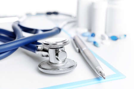 Stethoscope on light backgroundの写真素材