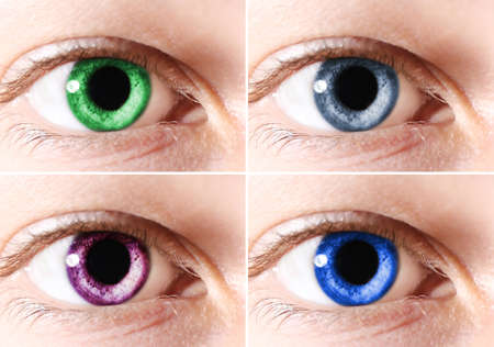 Colorful eyes collage close-upの写真素材
