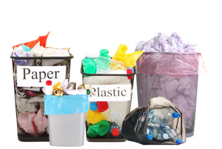 Recycling concept, isolated on whiteの写真素材