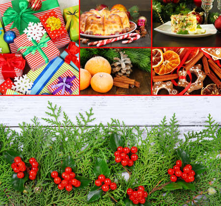 Merry Christmas collageの写真素材