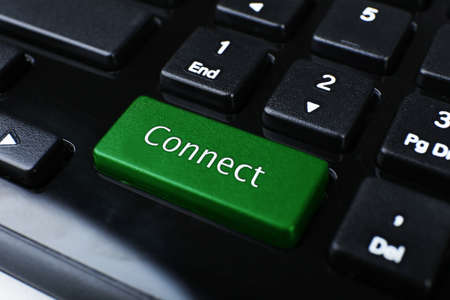 Close up of CONNECT keyboard buttonの写真素材