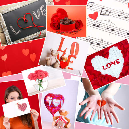 Valentine's Day photo collageの写真素材