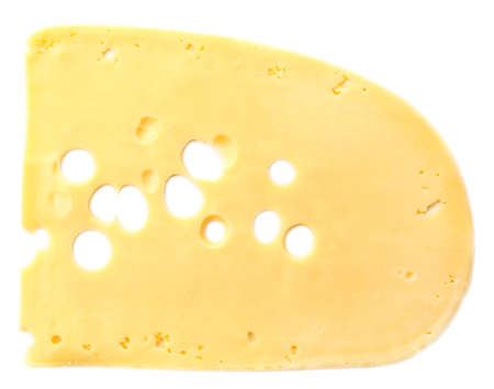 Sliced cheese isolated on white backgroundの写真素材