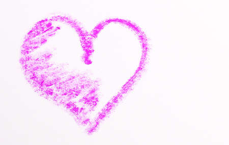 Drawing heart isolated on whiteの写真素材