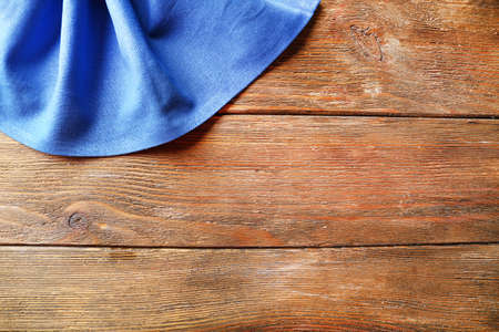 Napkin on wooden tableの写真素材