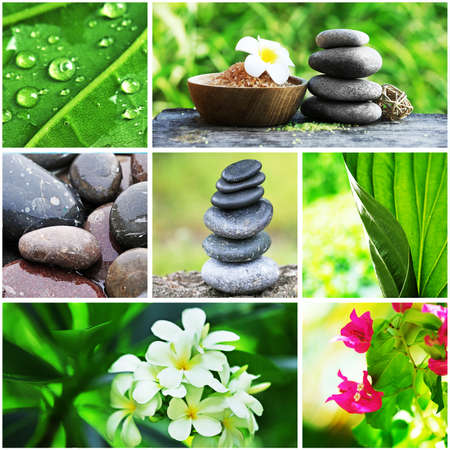 Collage with spa compositionsの写真素材