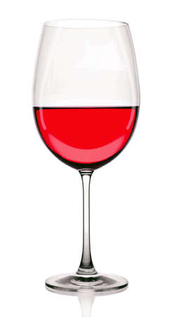 Glass of red wine, isolated on whiteの写真素材