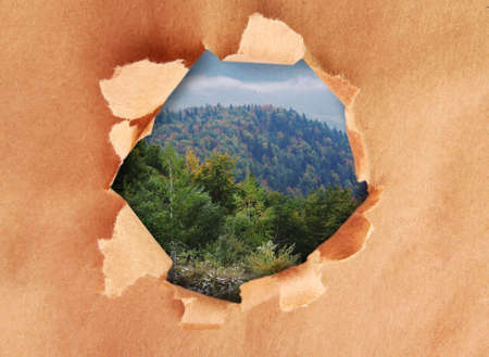 Paper frame with beautiful nature backgroundの写真素材