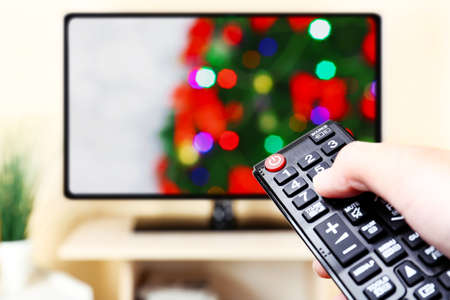 Christmas shows on TVの写真素材
