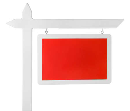 For sale sign isolated on whiteの写真素材