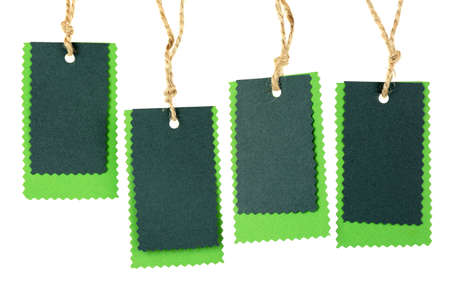 Blank tags isolated on whiteの写真素材