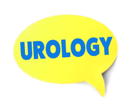Stick-notes in the shape of quotation, isolated on white background. Urology conceptの写真素材