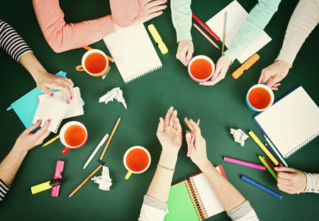 Business people working at office, closeupの写真素材