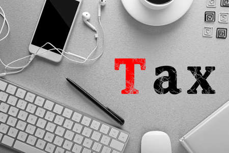 Tax concept. Office workplace, closeupの写真素材